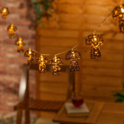 10 X Battery Operated Mushroom String Lights Outdoor Rattan Garden Led Lighting - thumbnail 2