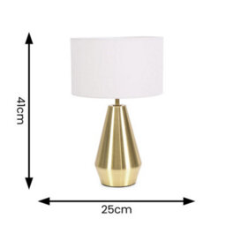 Valuelights Jax Gold Metal Touch Dimmer Table Lamp With White Drum Shade - thumbnail 6