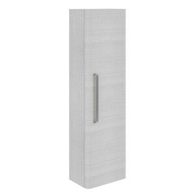 Plum&clay Emery Wall Hung Textured White Tall Bathroom Cabinet With Nickel Bar Handle (H)120Cm (W)35Cm - image 1
