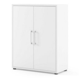 Wyld Haus Dris White Wooden Bookcase, 2 Shelves And 2 Doors, 892 X 401 X 1134 mm - thumbnail 4