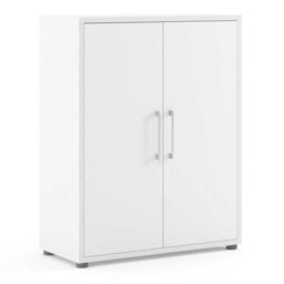 Wyld Haus Dris White Wooden Bookcase, 2 Shelves And 2 Doors, 892 X 401 X 1134 mm - thumbnail 2