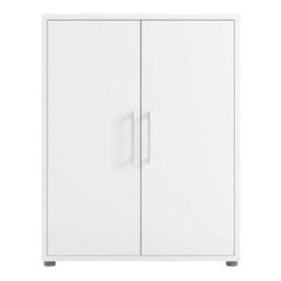Wyld Haus Dris White Wooden Bookcase, 2 Shelves And 2 Doors, 892 X 401 X 1134 mm - thumbnail 3