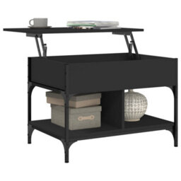 Walplus Coffee Table Black 70X50X50 Cm Engineered Wood And Metal - thumbnail 4