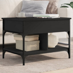 Walplus Coffee Table Black 70X50X50 Cm Engineered Wood And Metal - thumbnail 1