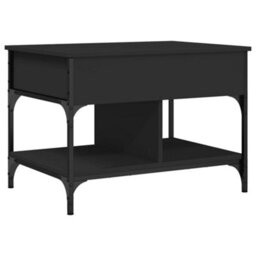 Walplus Coffee Table Black 70X50X50 Cm Engineered Wood And Metal - thumbnail 2