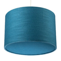 Happy Homewares Biscay Bay Teal Textured Linen Pendant Lighting Shade With Diffuser - thumbnail 4