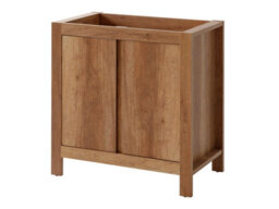 Impact Furniture Freestanding Bathroom Vanity Unit 800mm Floor Sink Cabinet Cupboard Oak Effect Storage Shelf Classic