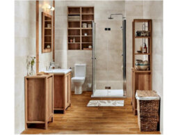 Impact Furniture Freestanding Bathroom Vanity Unit 800mm Floor Sink Cabinet Cupboard Oak Effect Storage Shelf Classic - thumbnail 9