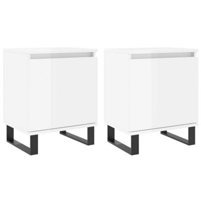Berkfield Elegant Bedside Cabinets 2 Pcs High Gloss White 40X30X50 Cm Engineered Wood - image 1