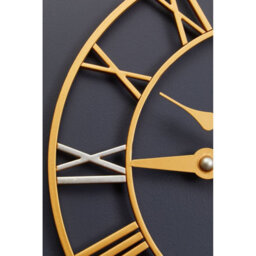 Orsina Gold And Silver Wall Clock, Round Analogue Clock With Roman Numerals & Spade Hands, Silent Wall Clock - thumbnail 2