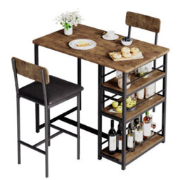 Retro Color 3-Piece Bar Table Set, With 2 Counter Height Bar Stools - thumbnail 6