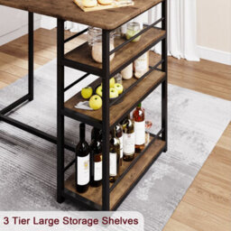 Retro Color 3-Piece Bar Table Set, With 2 Counter Height Bar Stools - thumbnail 5
