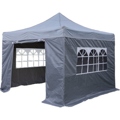 Loops Durable 3X3M Grey Pop-Up Gazebo With Waterproof Side Walls For Outdoor Events - image 1