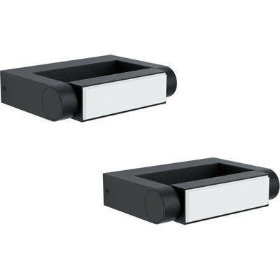2 Pack Ip44 Outdoor Black Led Wall Lights - Stylish Cast Aluminium Porch Lamps - image 1