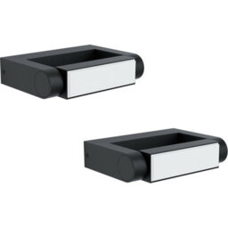 2 Pack Ip44 Outdoor Black Led Wall Lights - Stylish Cast Aluminium Porch Lamps