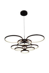 Harper Living Led Pendant Light, 80W 4800Lm Black Flush Mount Ceiling Lamp With 9 Led Rings, Modern Chandeliers - thumbnail 2