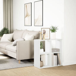 Berkfield Room Divider Bookcase White 69.5X29X69.5 Cm Engineered Wood - thumbnail 4