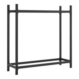 Living And Home 4 X 4 Ft Rectangular Metal Black Powder Coated Fireplace Log Storage Firewood Logs Holder 10Kg - thumbnail 3