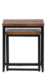 Buttercup Farm Parquet Nest Of 2 Tables - Mango Wood/iron - L40 X W45 X H52 Cm - Pp Finish