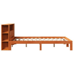 Berkfield Bookcase Bed Without Mattress Wax Brown 140X190Cm Solid Wood Pine - thumbnail 7