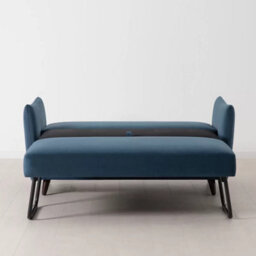Swyft Model 08 Blue Velvet Double Sofa Bed With Fibre Cushions, Solid Beech Legs, Removable Cushions, Converts To Double Bed - thumbnail 5
