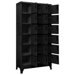 Vidaxl Locker Cabinet Black 90X40X180 Cm Steel - thumbnail 3
