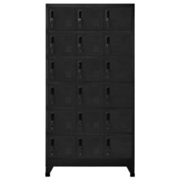 Vidaxl Locker Cabinet Black 90X40X180 Cm Steel - thumbnail 2