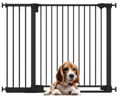 Bettacare Safestep Dog Gate, Black, 124Cm - 131Cm, Extra Low Walkthough, 81Cm Extra Wide Doorway, Extra Wide Pet Gate - image 1