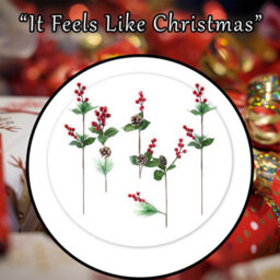 Christmas Cone Berry Pick Decoration Varied Design 58Cm Red, Green X 1 Pick - thumbnail 7