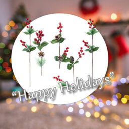 Christmas Cone Berry Pick Decoration Varied Design 58Cm Red, Green X 1 Pick - thumbnail 4