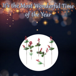 Christmas Cone Berry Pick Decoration Varied Design 58Cm Red, Green X 1 Pick - thumbnail 3