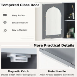 Gainoom Bathroom Wall Cabinet Medicine Cabinet With Tempered Glass Door & Adjustable Shelf - thumbnail 8