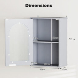 Gainoom Bathroom Wall Cabinet Medicine Cabinet With Tempered Glass Door & Adjustable Shelf - thumbnail 2