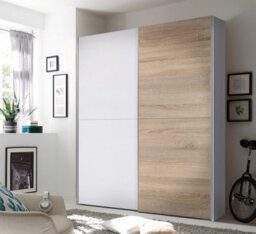 Arte Timeless 2-Door Sliding Wardrobe 1700mm X 1950mm X 575mm - Sonoma Oak And White Finish - thumbnail 2