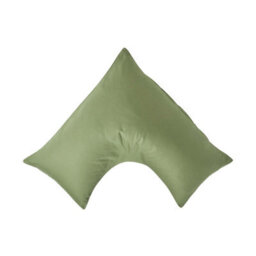 Homescapes Moss Green V Shaped Pillowcase Organic Cotton 400 Thread Count - thumbnail 1