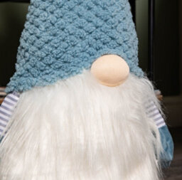 Samuel Alexander 65Cm Blue Sitting Christmas Gonk Decoration With Knitted Hat - thumbnail 4