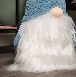 Samuel Alexander 65Cm Blue Sitting Christmas Gonk Decoration With Knitted Hat - thumbnail 5