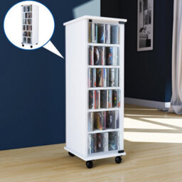 Vcm Wood Cd Dvd Stand Shelf Valenza Glass Door - thumbnail 2