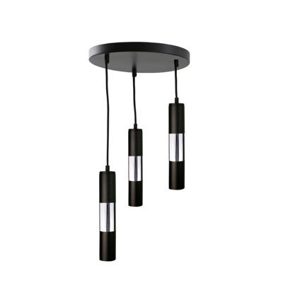 Luminosa Lighting Luminosa Magnum Cluster Pendant Ceiling Light Black, Silver, 30Cm, 3X Gu10