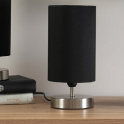 Valuelights Francis Brushed Chrome Touch Table Lamp With Black Shade - thumbnail 3