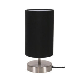 Valuelights Francis Brushed Chrome Touch Table Lamp With Black Shade - thumbnail 2