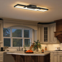 Homcom Led Ceiling Light, Dimmable Ceiling Light With Remote Control, Black - thumbnail 7