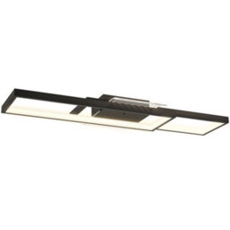 Homcom Led Ceiling Light, Dimmable Ceiling Light With Remote Control, Black - thumbnail 2