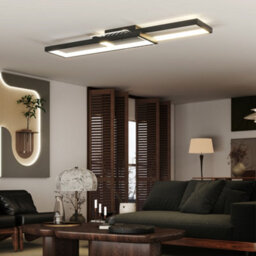 Homcom Led Ceiling Light, Dimmable Ceiling Light With Remote Control, Black - thumbnail 8