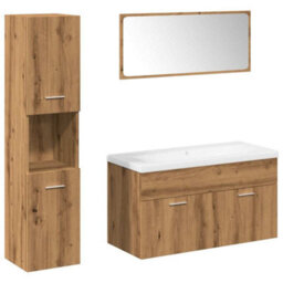 Berkfield 5 Piece Bathroom Furniture Set Artisan Oak Engineered Wood - thumbnail 2