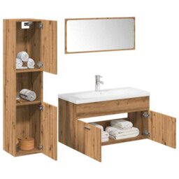 Berkfield 5 Piece Bathroom Furniture Set Artisan Oak Engineered Wood