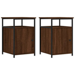 Berkfield Bedside Cabinets 2 Pcs Brown Oak 40X42X60 Cm Engineered Wood - thumbnail 2