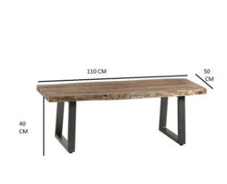 Buttercup Farm Baltic Live Edge Coffee Table - Metal/acacia Solid Wood - L50 X W115 X H40 Cm - thumbnail 5