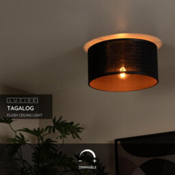 Lucide Tagalog Scandinavian Flush Ceiling Light 40Cm - 1Xe27 - Black - thumbnail 2