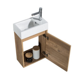 Plum&clay Condense Oak Wall Hung Cloakroom Vanity Unit (W)390mm - thumbnail 3